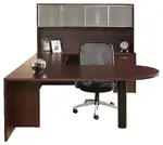 U Shaped Peninsula Desk with Hutch