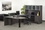 U Shaped Peninsula Desk with Hutch