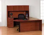 U Shaped Peninsula Desk with Hutch