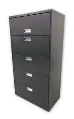 Gray Hon 5 Drawer Lateral Filing Cabinets â€“ 36 Inch Wide