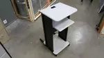 Used Nice 3 Level Gray Laminate Black Metal Printer Tray Shelf