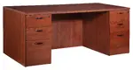 Double Pedestal Desk with Stepped Modesty Panel