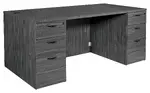 Double Pedestal Desk with Stepped Modesty Panel