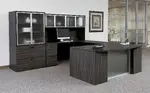 Bow Front U Shaped Desk with Storage