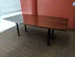 7 FT Solid Wood Walnut Boat Shaped Conference Table