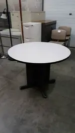 Used Gray and White Round Table