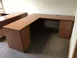 HON Oak Laminate L Shaped Desk