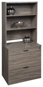 2 Drawer Lateral File Cabinet with Hutch