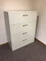 Allsteel Putty 4 Drawer Lateral Filing Cabinet â€“ 42 Inch Wide
