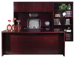 Bow Front Desk and Credenza Set with Storage