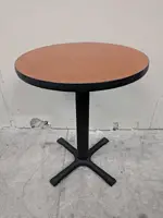 Round Cherry Laminate Table â€“ 24 Inch Wide