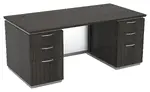 Double Pedestal Desk with Glass Modesty Panel