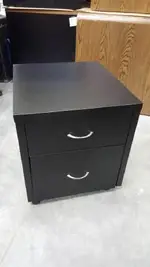 Rolling Black Two-Drawer Storage File Cabinet