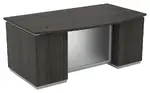 Bow Front Desk with Glass Modesty Panel
