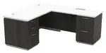 L Shaped Desk with Drawers and Power