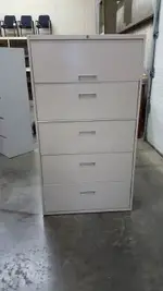 Steelcase 5 Drawer Locking Lateral File Cabinet 