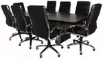 Boat Shaped Conference Table and Chairs Set