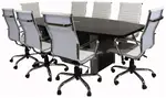 Boat Shaped Conference Table and Chairs Set