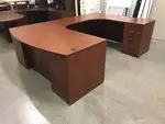 Cherry U Shaped Executive Desk