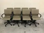 Brown Fabric Steelcase Rolling Office Chairs