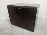 Mahogany Laminate 2 Drawer Lateral Filing Cabinet â€“ 35.25 Inch Wide