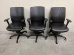 Pinnacle Black Leather Rolling Office Chairs