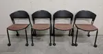 Vecta Red Rolling Stacking Guest Chairs