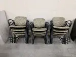Steelcase Green Stacking Guest Chairs with Black Metal Frame