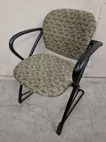 Steelcase Green Stacking Guest Chairs with Black Metal Frame