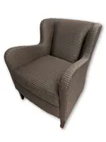 Bernhardt Brown Fabric Club Chairs
