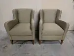 Bernhardt Tan Fabric Club Chairs