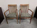 Bernhardt Blue-Green Guest Chairs with Solid Wood Frame
