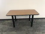 Oak Laminate Table with Black Metal Base â€“ 59.5x29.5