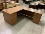 Cherry Laminate L Shaped Desk