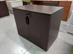 Mahogany Laminate 2 Door Storage Cabinet - 35.5 Inch Wide