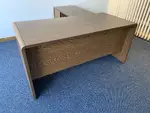 Global L Shaped Walnut Colored Desk