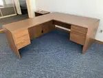 Walnut Colored L Shape Desk