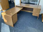 Walnut colored L Shape Desk