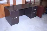 Dark Walnut Desk with Locking Drawers 