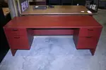 Cherry Credenza Desk with Hanging File Drawers 