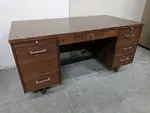 Dark Walnut Desk with Drawers