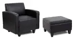 Black Club Chair with Ottoman