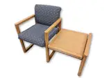 Blue Guest Chair with Attached Side Table