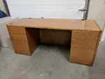 Oak Laminate Desk with Drawers