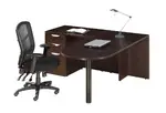 Home Office Peninsula Desk with Drawers