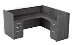 L Shaped Reception Desk with Drawers