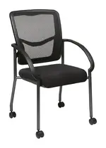 Rolling Mesh Back Stacking Chair