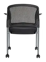 Rolling Mesh Back Stacking Chair