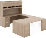 U Shaped Desk with Hutch