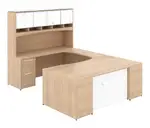 U Shaped Desk with Hutch